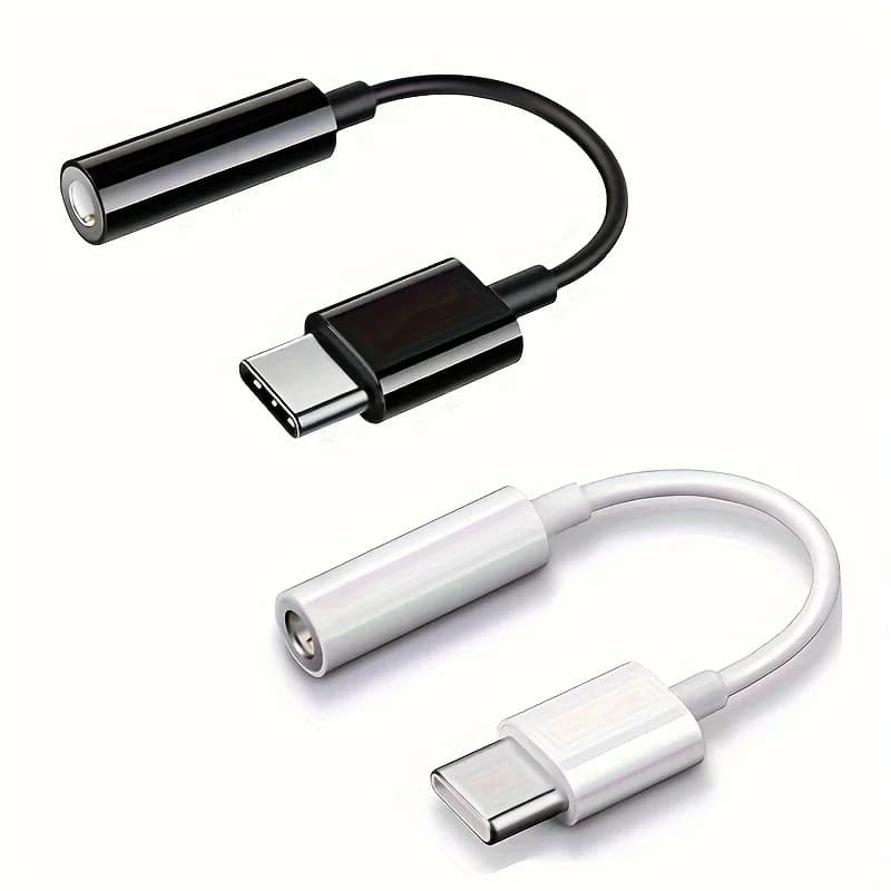 Adattatore USB C a jack audio da 3,5 mm (confezione da 2), cavo dongle da Aux a USB C compatibile con iPhone 17/16/15, iPad Pro