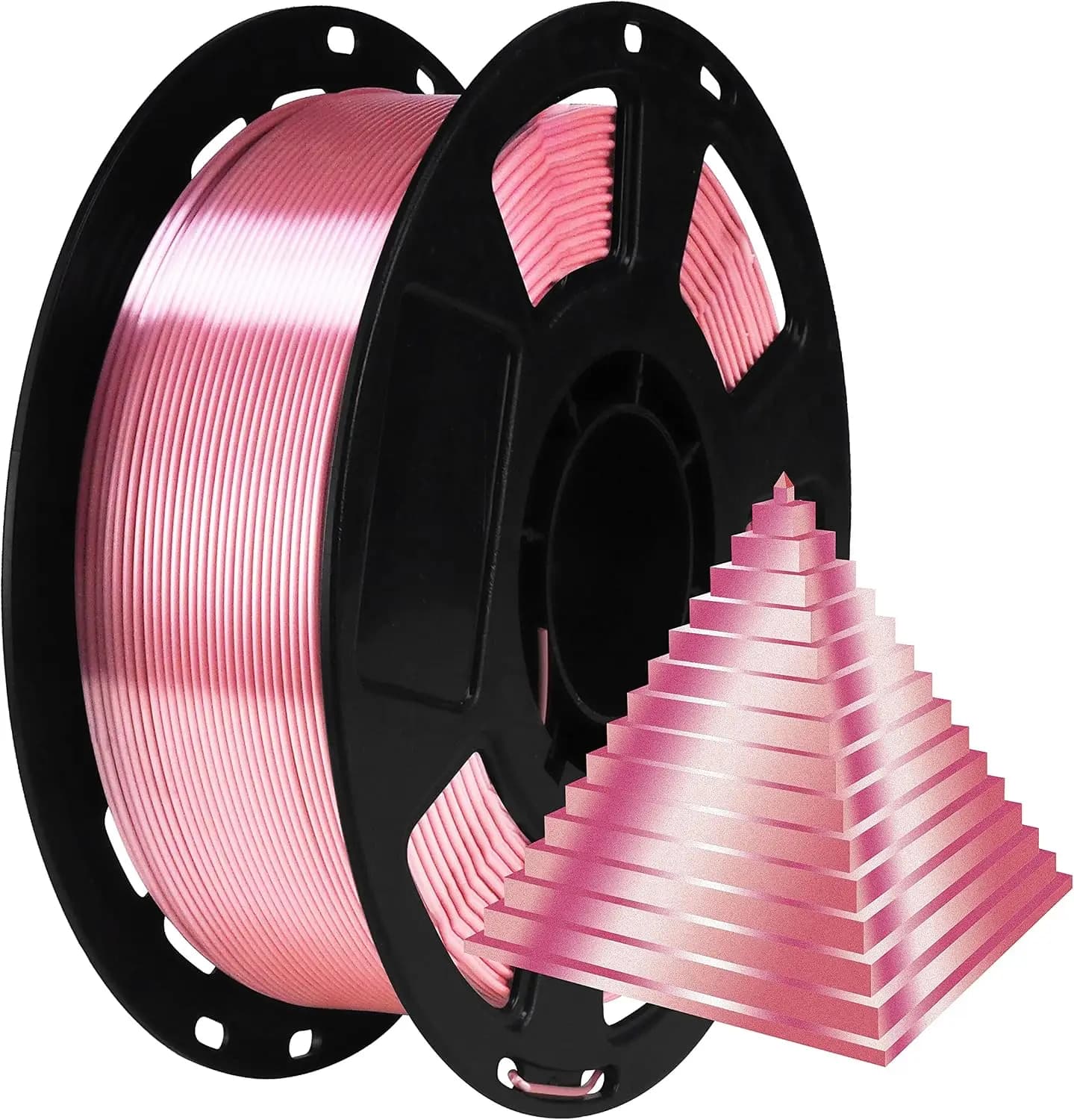 1.75mm Silk Rose Gold PLA Filament, 1kg Spool, Shiny Pearlescent 3D Printing Material for FDM Printers, Easy Print