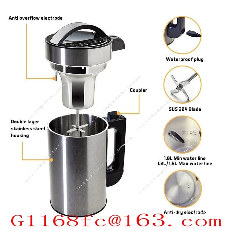 Multi-Function Blender, High Power Soy Milk Maker & Juicer, Stainless Steel Nut Grinder for Home