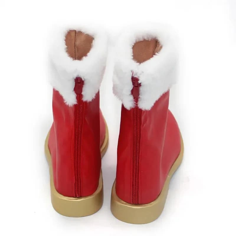 d'4,v;6 /8'Re:Life in A Different World From Zero Cosplay Shoes Christmas Rem Red Boots Handmade Faux Leather B2;g'7;b.8\a/