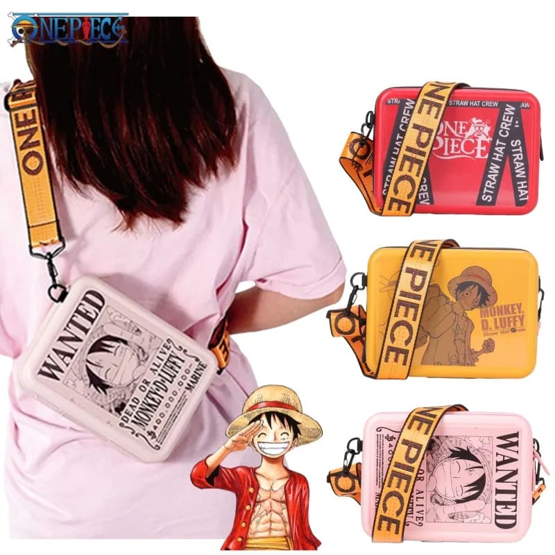 One Piece Rufy Anime Periferiche Creativo Cartoon Studente Viaggio Scarpe a tracolla portatili Cerniera Piccola borsa quadrata Regali per le vacanze
