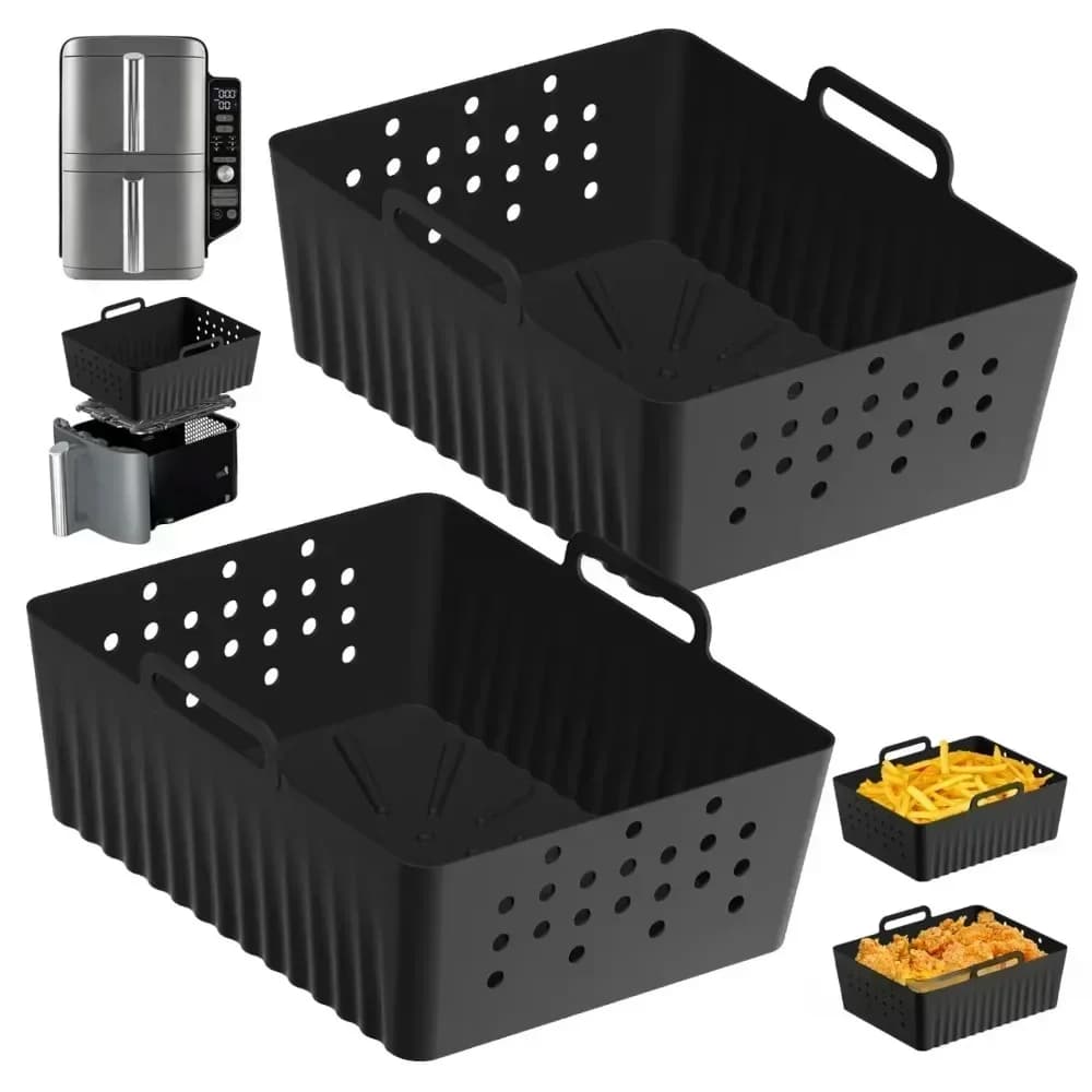 Per Ninja SL400/SL401 Fodere riutilizzabili per friggitrice ad aria in silicone Design antiaderente ventilato Multiuso per patatine fritte Pollo Pane Cottura