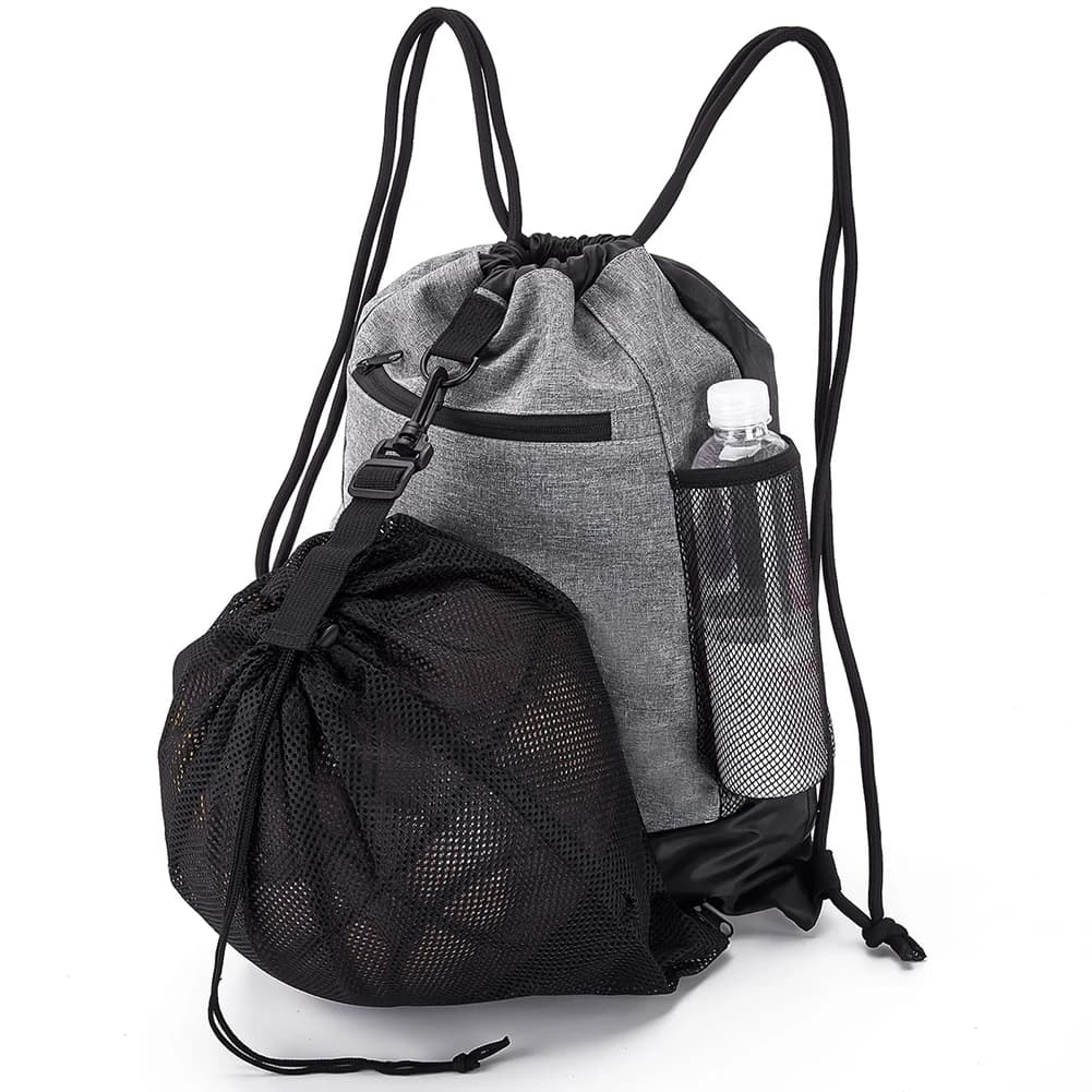Foldable football backpack with detachable mesh bag, sports bag large nylon capacity for football, volleyball, baseball, baseball, yoga