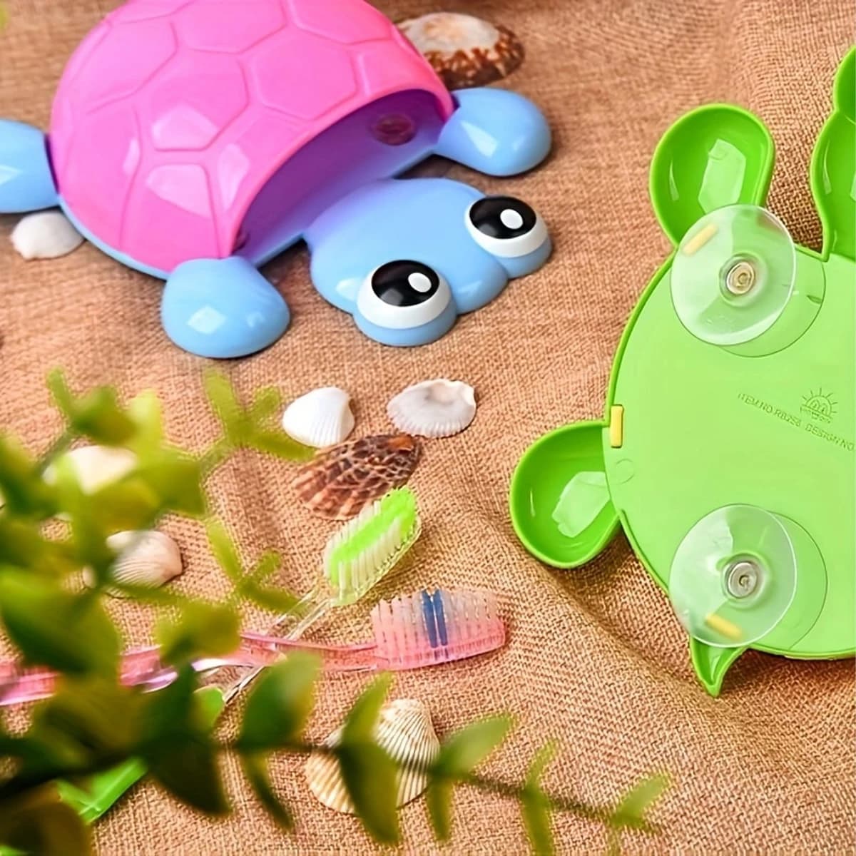 1 pezzo: simpatico scaffale per tartarughe in plastica, scaffale per riporre e organizzare il bagno dei cartoni animati, portaoggetti per spazzolino e dentifricio