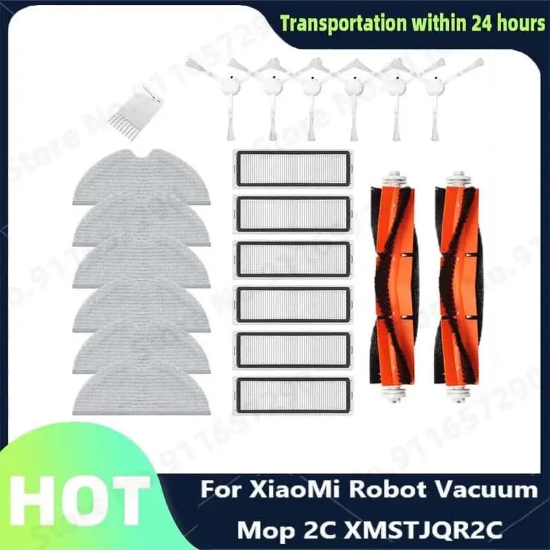 Ricambi per spazzola principale, spazzola laterale, filtro e panno per Xiaomi Mi Robot Vacuum Mop 2C STYTJ03ZHM, accessori per robot aspirapolvere Mijia