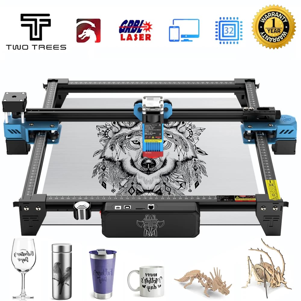 Laser Engraving Machine Twotrees TTS-55 PRO 40W TTS-10PRO 80W Laser Engraver for Metals Control Wifi Cutting Machine for Acrylic Acid MDF