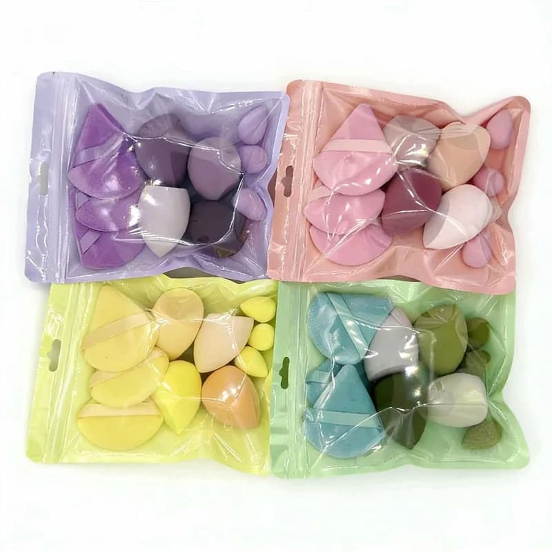 Set di 10 spugne per trucco multiuso, blender cosmetici, beauty blender, spugnette triangolari in velluto, accessori per il trucco