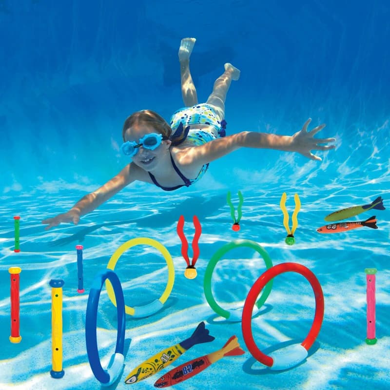 Summer Swimming Diving Toys Set Pool Swimming Ring Water Sports Game Diving Stick Toys Diving accessories Toys to grab for kids