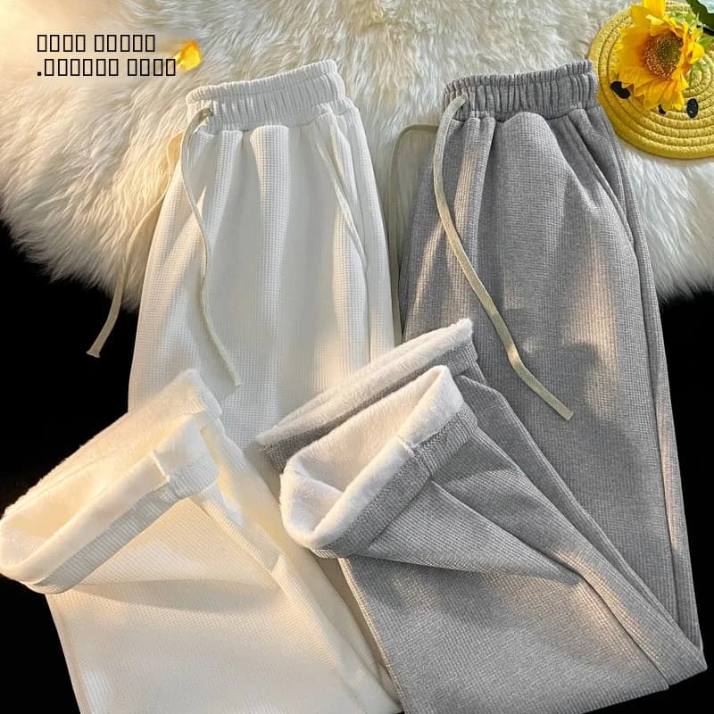 Men's Sports Trousers, Gamba Dritta Larga, Tinta Unita, Casual, New Style Autumn Winter, Trendy