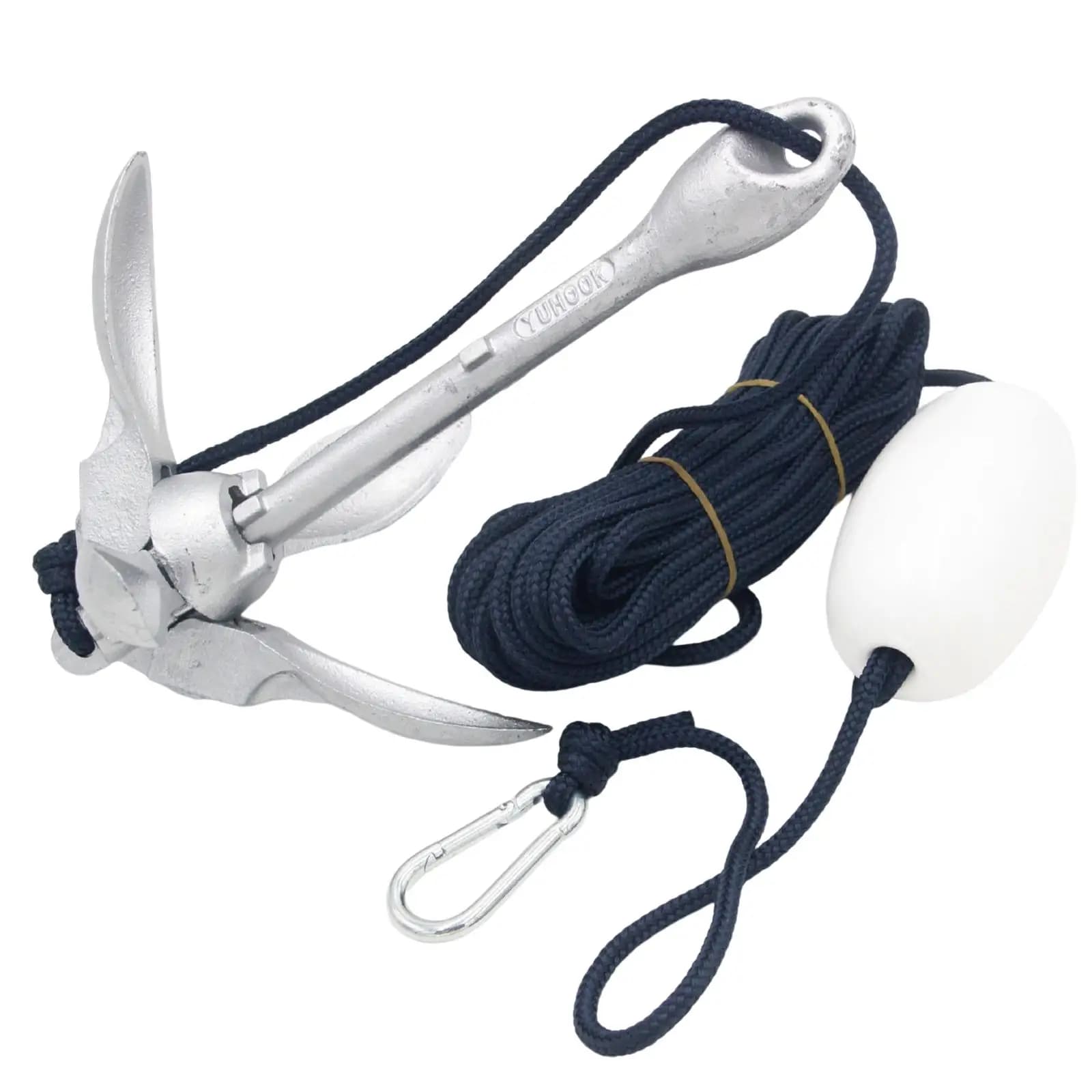 3.5lb Boat Anchor Folding Grapnel Anchor Kit with Hooks, Buoy Ball Foldable Claw