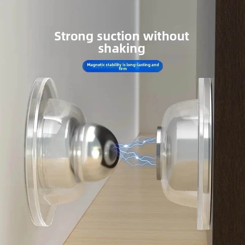 Fermaporta Magnetico Senza Foratura – Supporto per Porta in Silicone Corto, Silenzioso, Anti-Collisione e Antivento per Porte Domestiche