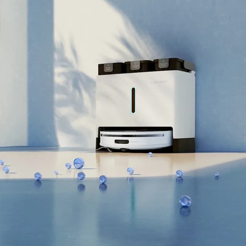 Robot Aspirapolvere per la Pulizia dei Pavimenti, Elettrodomestico Smart Senza Fili con Svuotamento Automatico del Contenitore