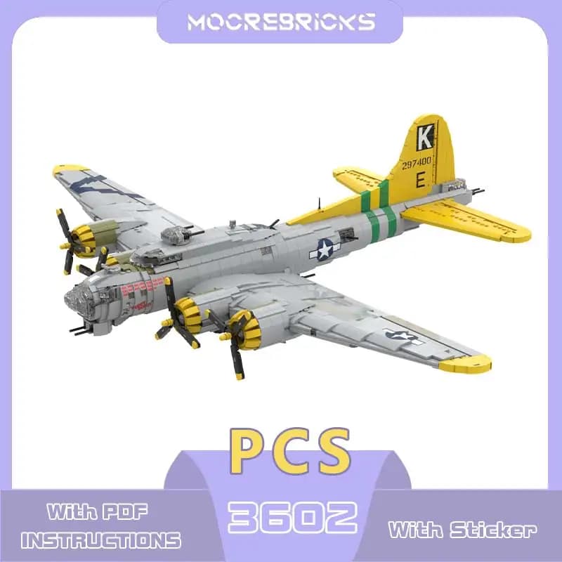 Bomber pesante B-17G Fortezza volante Modello creativo Army Air Force Aerei Building Blocks Kit di mattoni Giocattoli educativi per bambini Regali