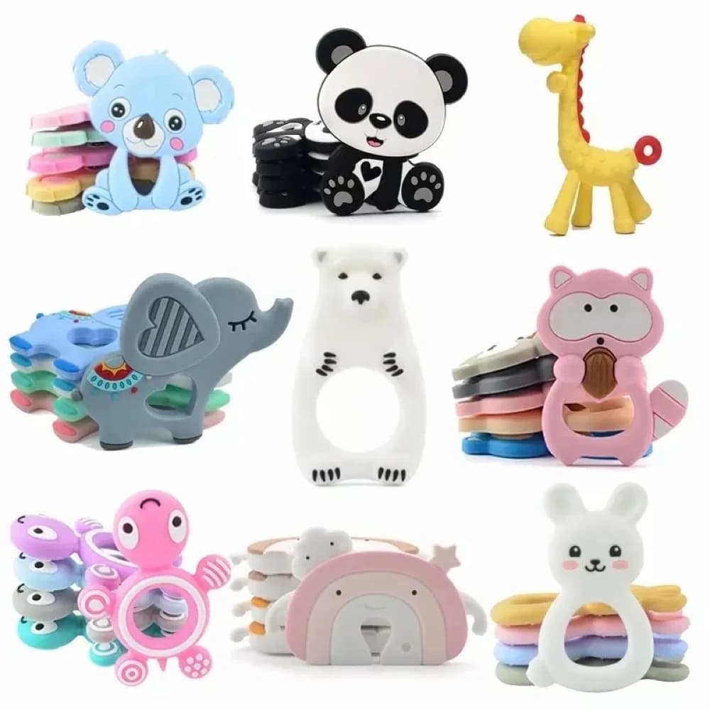 1PC Silicone Giraffa Massaggiagengive Animale Neonato Dentizione Giocattolo Per Bambini Cura Regalo Infermieristico Organico BPA Libero Ciuccio Catena Accessori