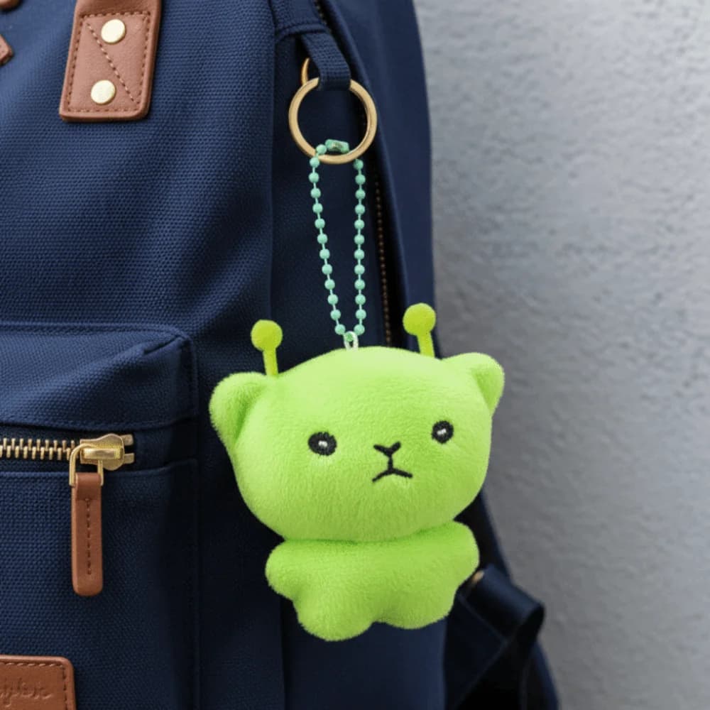 Ciondolo Morbido per Zaino, Stella Carina, Cordino Adorabile per Cellulare, Mini Portachiavi Stile Kawaii Gatto Alieno, Accessori Regalo