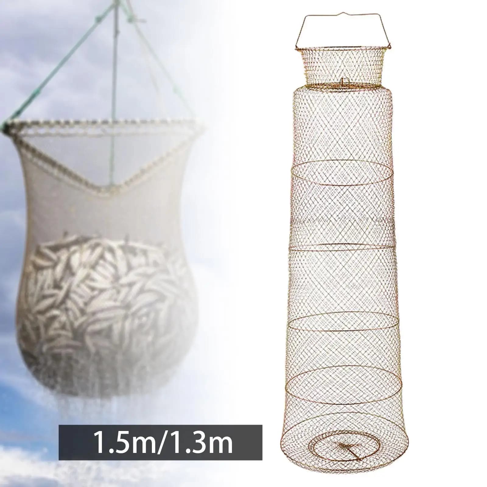 Fishing Net Cage Reusable Practical Fishing Basket for Lobsters Fish Minnows