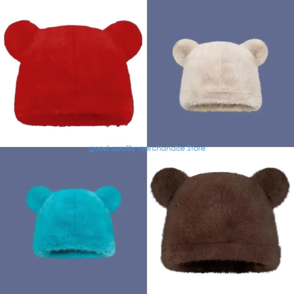 Y5JD Fisherman's Hat with Anime Ear Hot Winter Hat for Adults Soft Beret for Sweet Girls