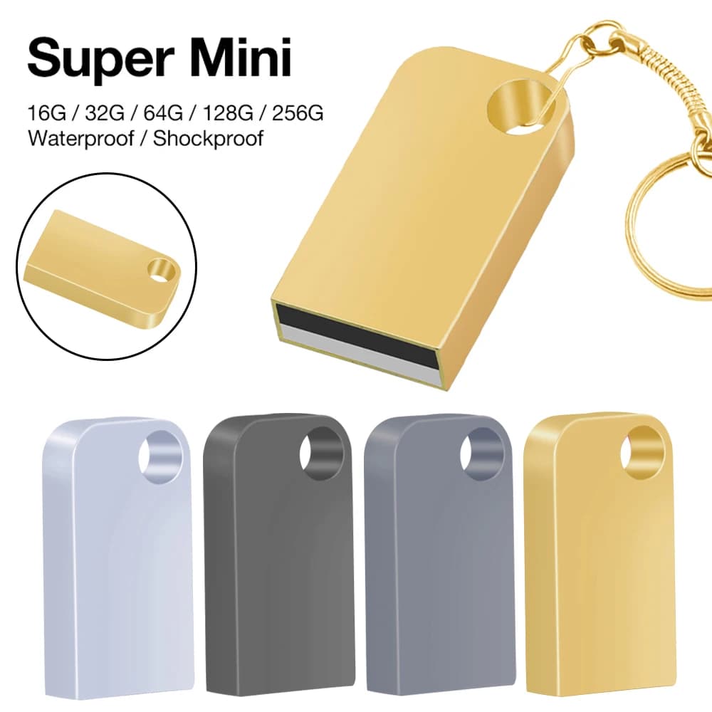 4 colori Mini Tiny 32GB Pendrive Metallo Chiavetta USB 4GB 8GB 16GB 64GB chiavetta USB Pen Drive USB 2.0 Memory Stick U Disk Cle Usb