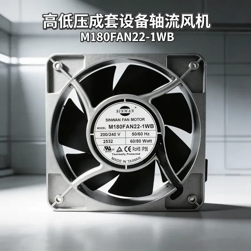 for M180FAN22-1WB Taiwan Xinwan All-Metal Iron Leaf Axial Flow Fan 180 x 180 x 65 mm