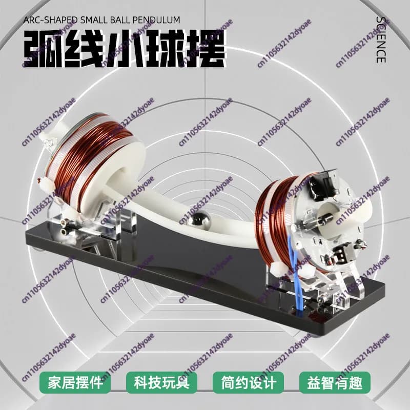 Modello high-tech per dimostrazione del campo magnetico, sfera ad arco, pendolo, acceleratore magnetico, ornamento tecnologico didattico