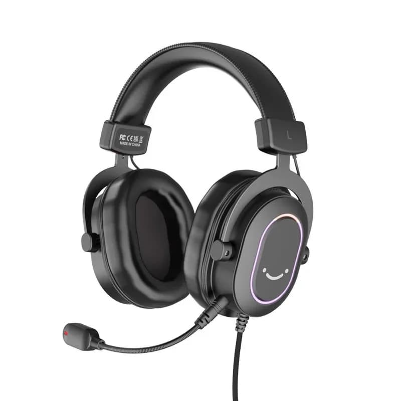 7.1 Gaming Headphones with RGB Light for Computers, Cabed Headphones for Desktop Games and Notebook H6