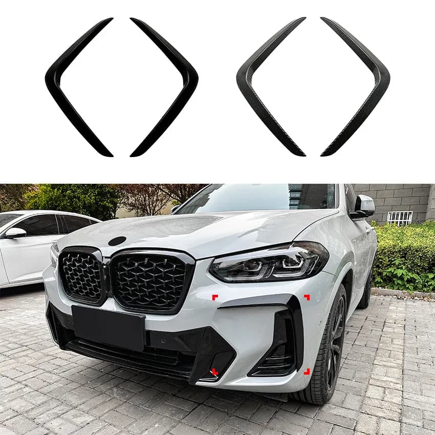Per BMW X3 X4 G01 G02 M Sport LCI 2022-2026: Decalcomania per Diffusore Anteriore Esterno a Forma di Lama, Kit di Modifica
