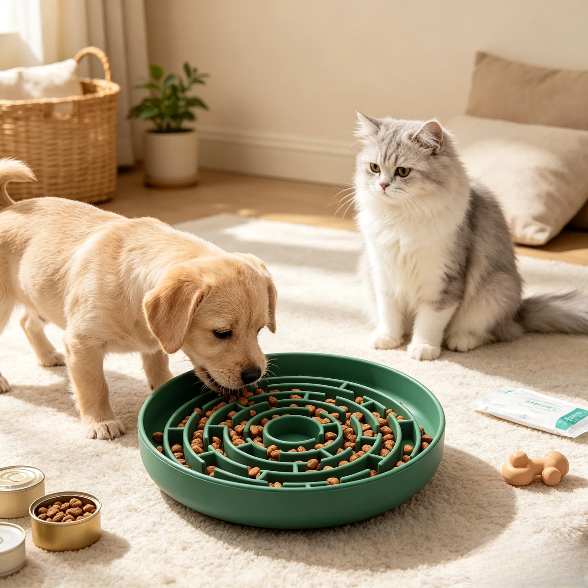 Silicone Slow Feeder Dog Bowl Anti Slip Pet Feeding Mat Anti Gulping Food Bowl for Dogs Cats Puppies Daily Feeding