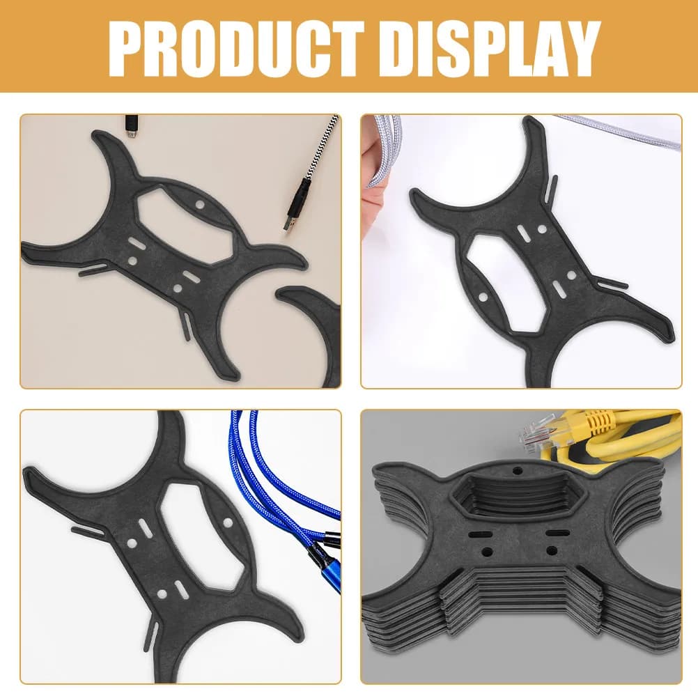 Set di 10 Organizzatori per Cavi, Resistenti e Riutilizzabili, per Luci Natalizie, Cavi USB, Cuffie, Casa, Ufficio e Viaggi