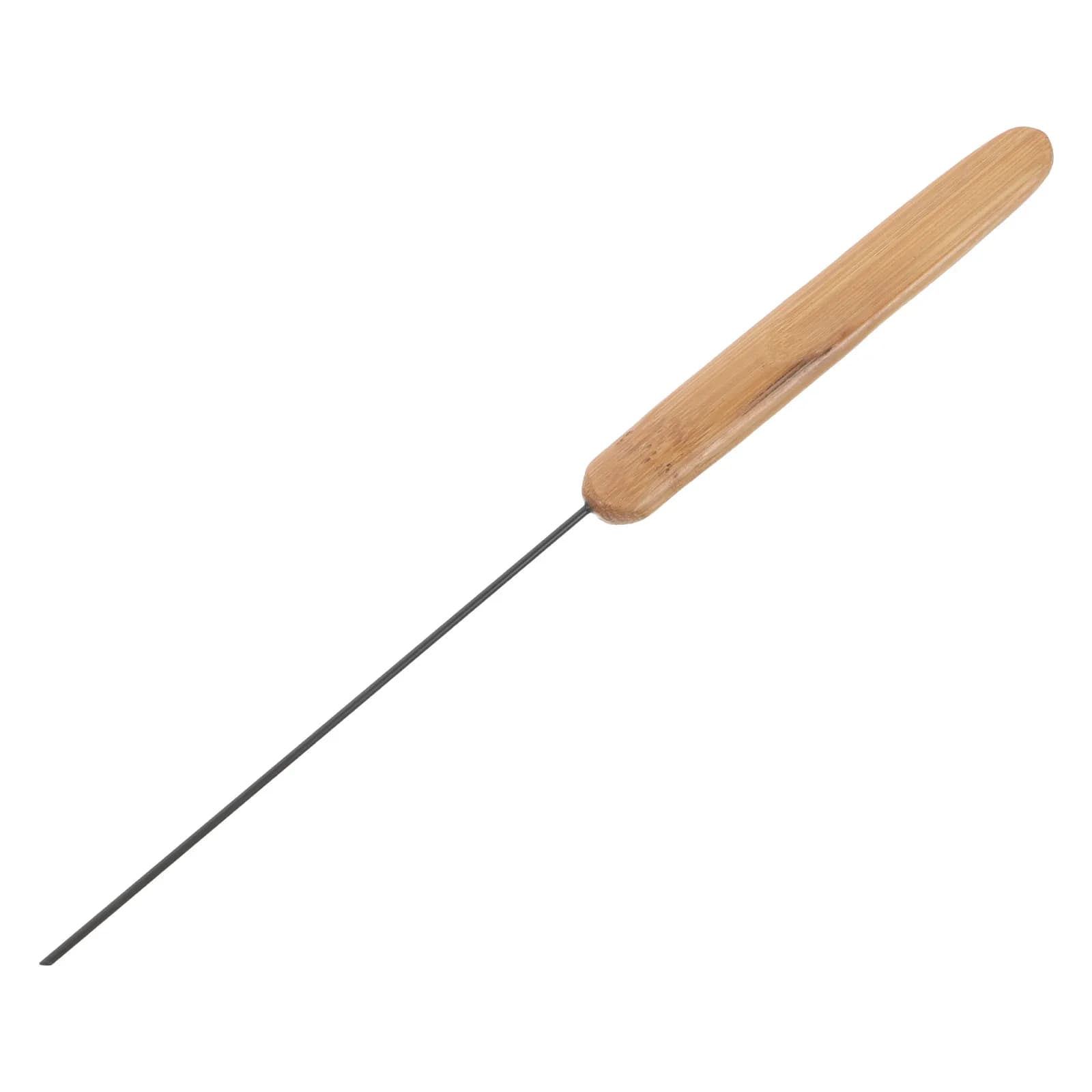Strumento per Infilare Esche da Pesca in Acciaio Inossidabile con Manico in Legno Confortevole, Accessorio Portatile per Innesco in Acqua Dolce