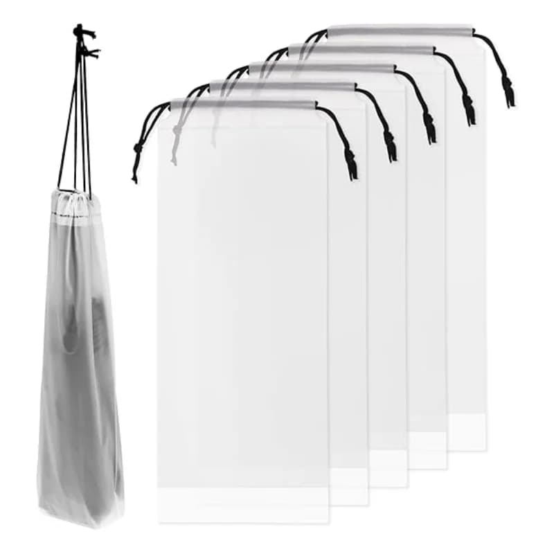 Custodia per ombrellone trasparente impermeabile da 10 pezzi, custodia portatile riutilizzabile con coulisse per ombrellone pieghevole impermeabile