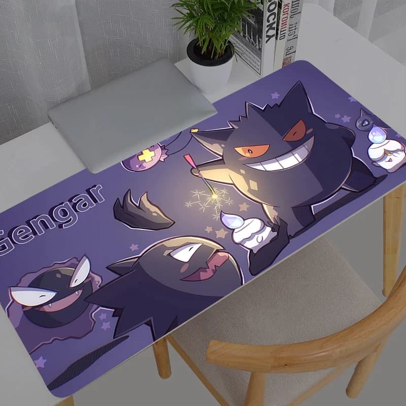 Tappetino per Mouse Anime Pokemon Pikachu Gengar, Accessori da Gaming, Tappetino da Scrivania per Tastiera Varmilo, Tappeto per Gamer, Mousepad