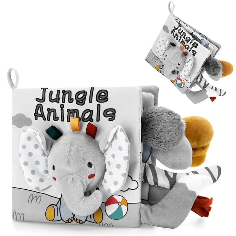 Soft Books for Kids 3D Touch Feel High Contrast Fabric Book Sensory Stroller for Early Learning Baby Gift Toys 0-12 months