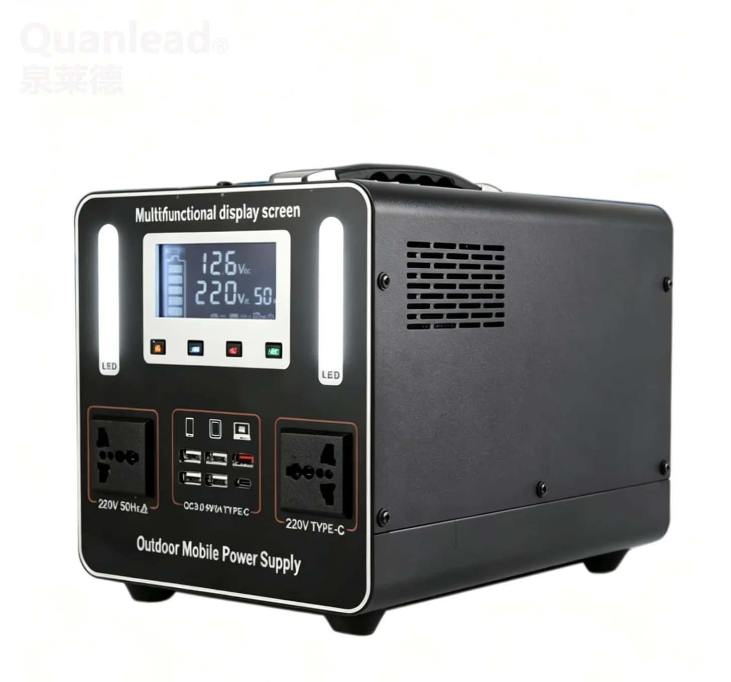 512Wh LiFePO4 Portable Power Station 500W 220V AC Output Solar Panel Jump Starter Camping Fishing Emergency Backup