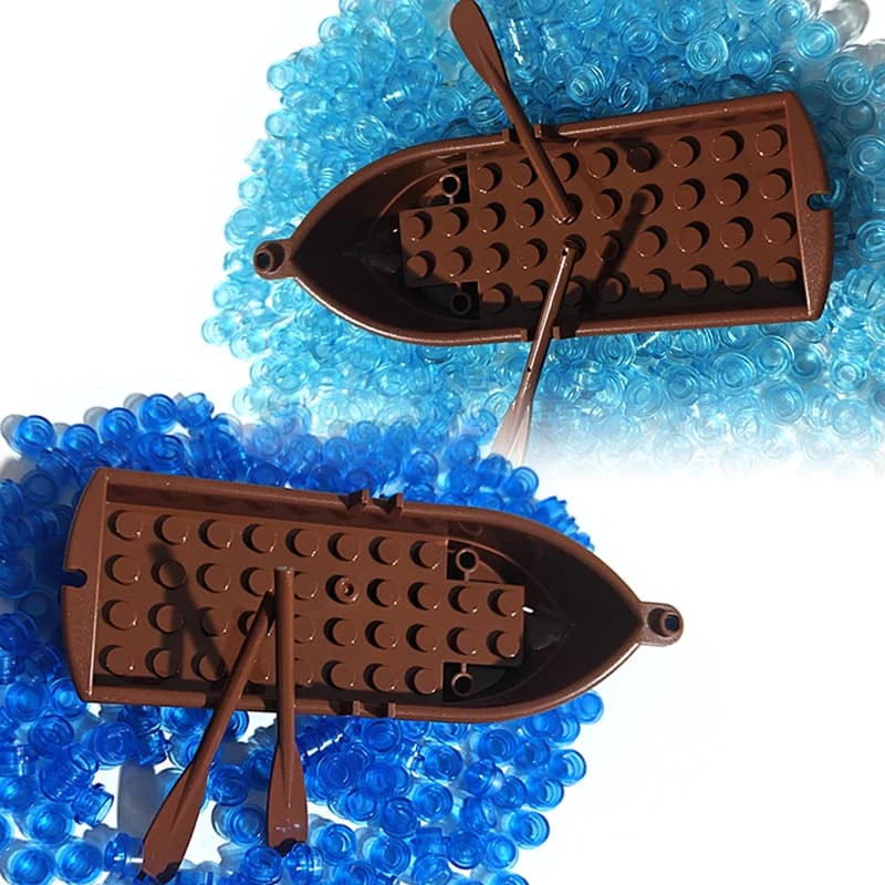 Scena a remi 2551 21301 Parti di remo per barche in legno MOC Mattoni Giocattoli Building Blocks Oceano Acqua di mare Fai da te Compatibile con LEGO