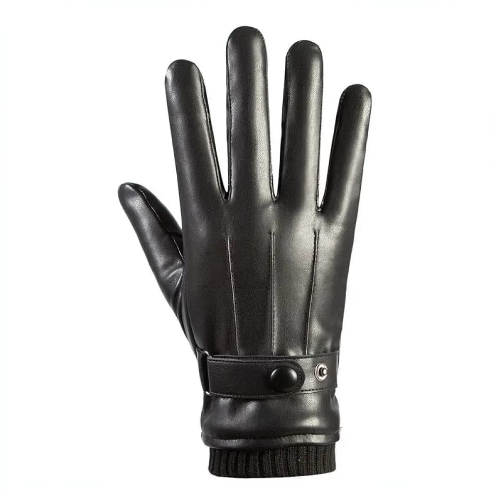 Thermal Leather Gloves Winter Driving Touch Screen Hand Warmers Windproof Cold Weather Cycling Motorcycle Accessories Unisex