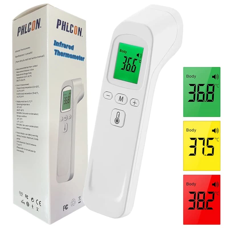 Digital infrared medical thermometer 1s Quick temperature measurement Portable medical thermometer for body front without contact °C °F