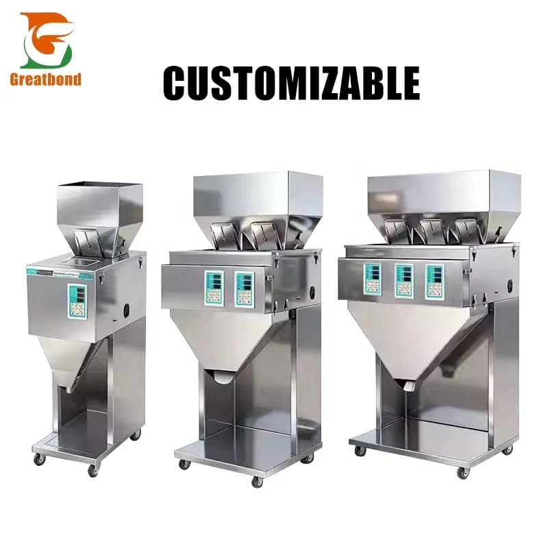 Customizable Grains Powder Nuts Coffee Candy Surge Tea Granule Coffee Bean Multi-head Weighing Packing Packaging Filling Machine