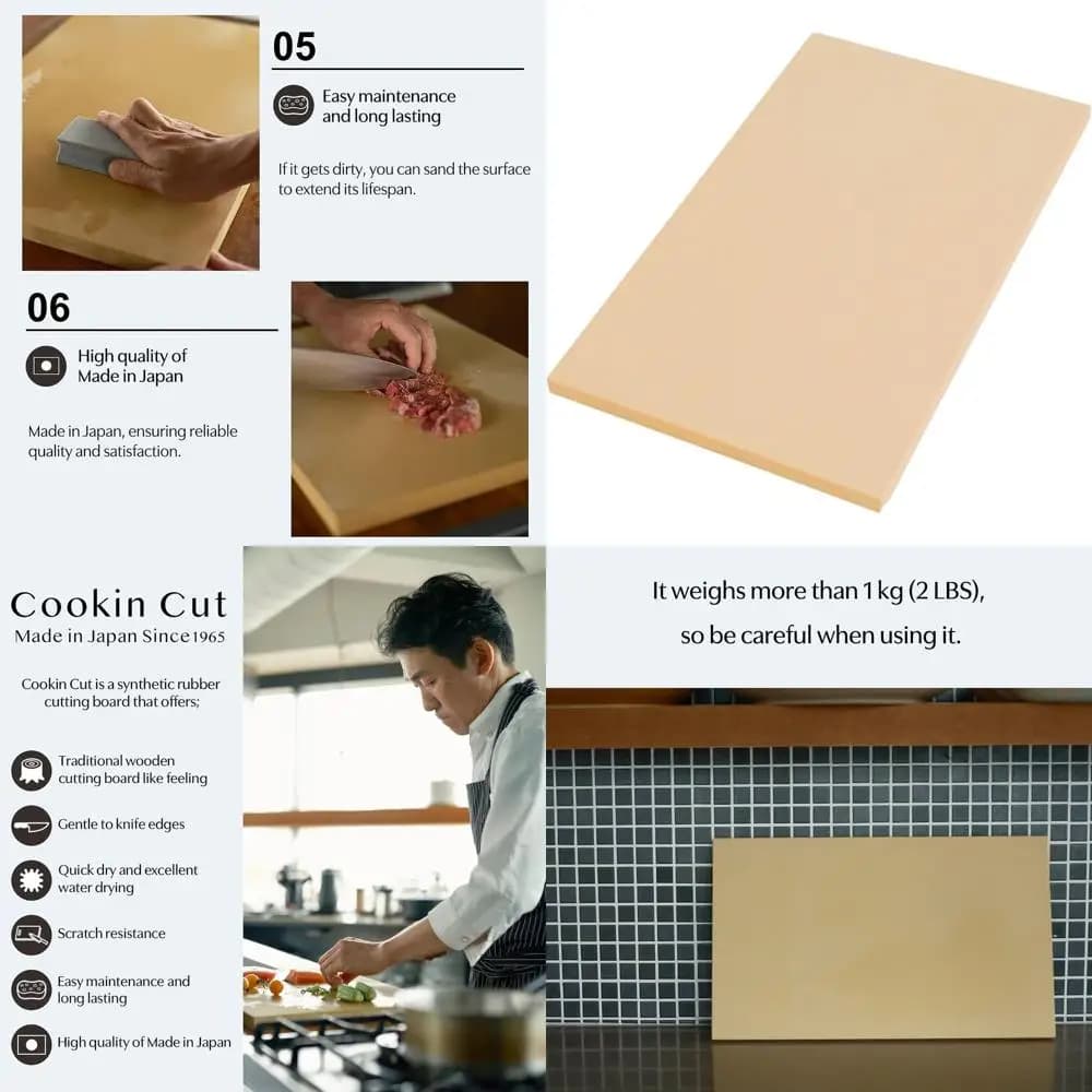Rubber cutter for domestic use, made in Japan, 16,5x9,8x0,5 inch, large and durable kitchen accessory