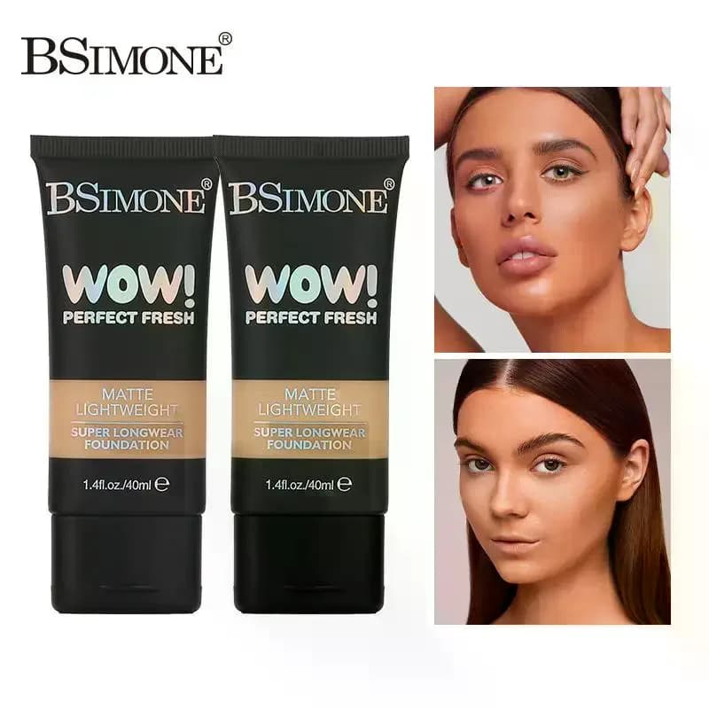 BSIMONE 40ml Matte Foundation Lightweight Super Longwear Hydrating Natural Finish Buildable Coverage Non-Cakey Suitable For Dry