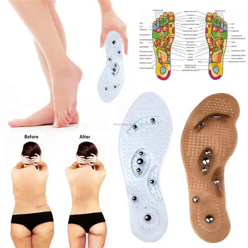 Solette per massaggio magnetico per digitopressione solette in Silicone per uomo donna solette per massaggio plantare inserti per alleviare il dolore per la perdita di peso