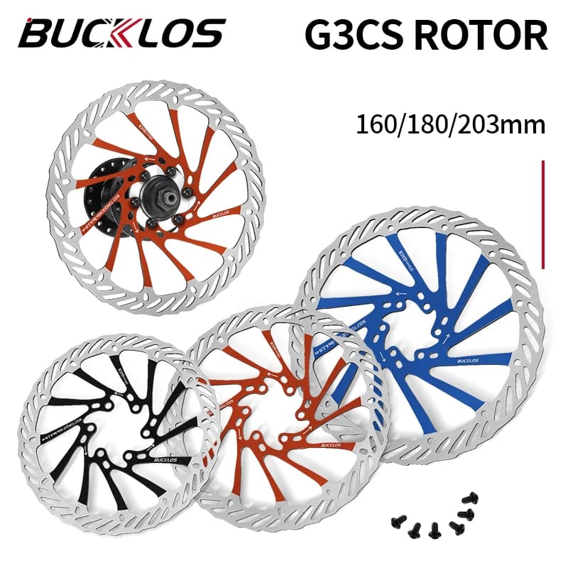 BUCKLOS Bike Brake Rotor G3 160mm 180mm 203mm Hydraulic Disc Brake Rotors with 6pcs Bolts for MTB Mountain Bicycle Accessories