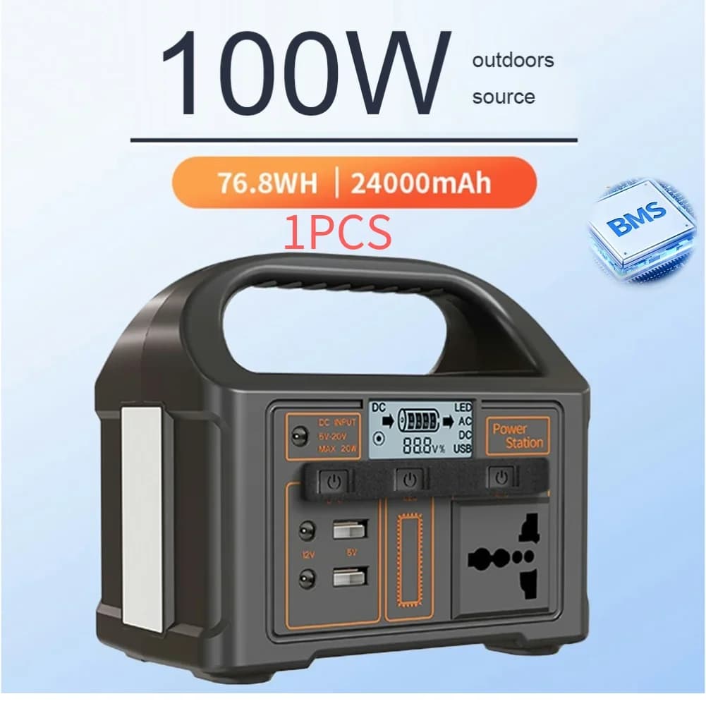 1Pcs 100W stazione di energia solare portatile banca di potere di campeggio all'aperto banca di batteria portatile del generatore all'aperto per il campeggio