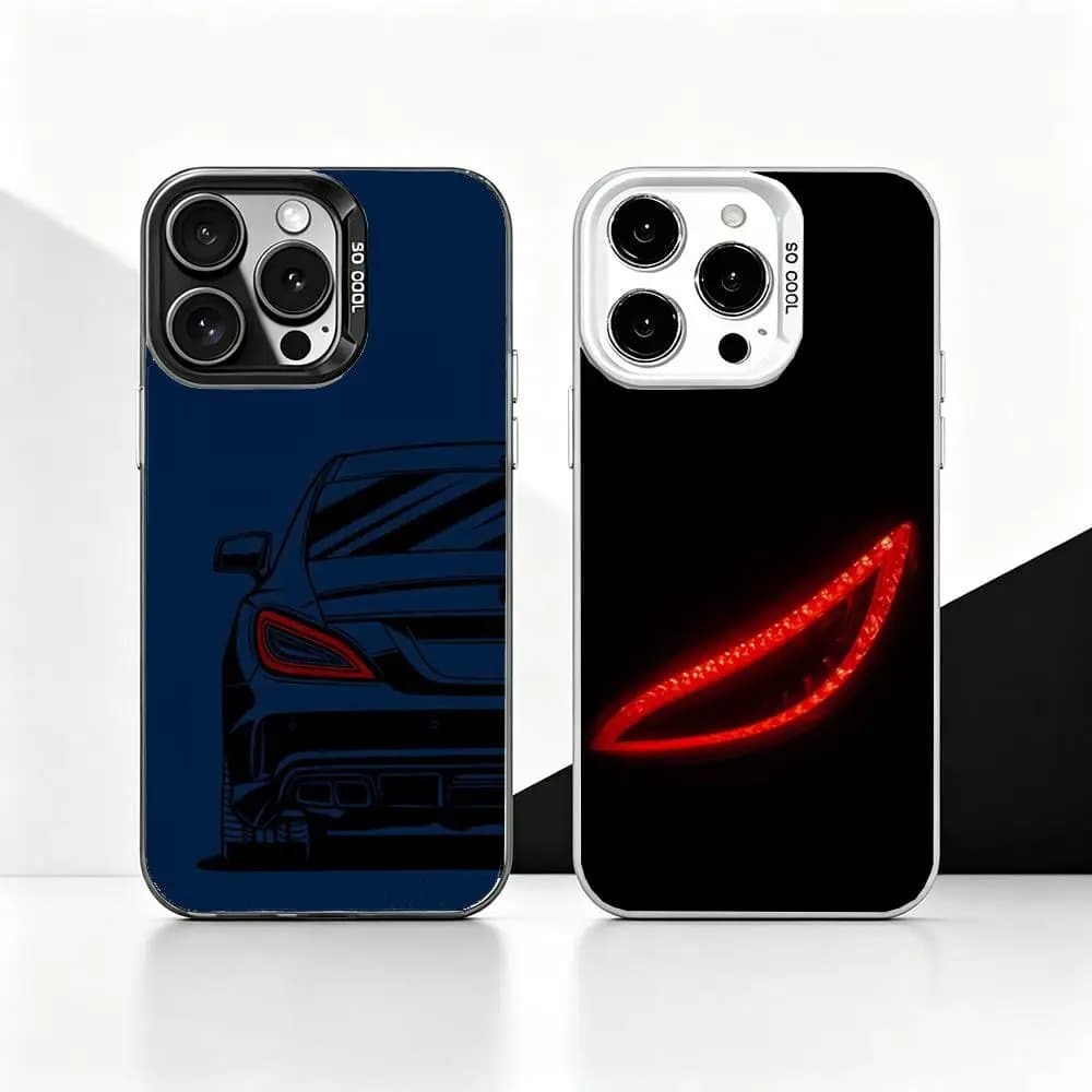 Vehicle - c-car Phone Case For IPhone 17 16 15 14 13 Pro Max Air Matte Laser Metallic Aurora Luxury Matte Cover