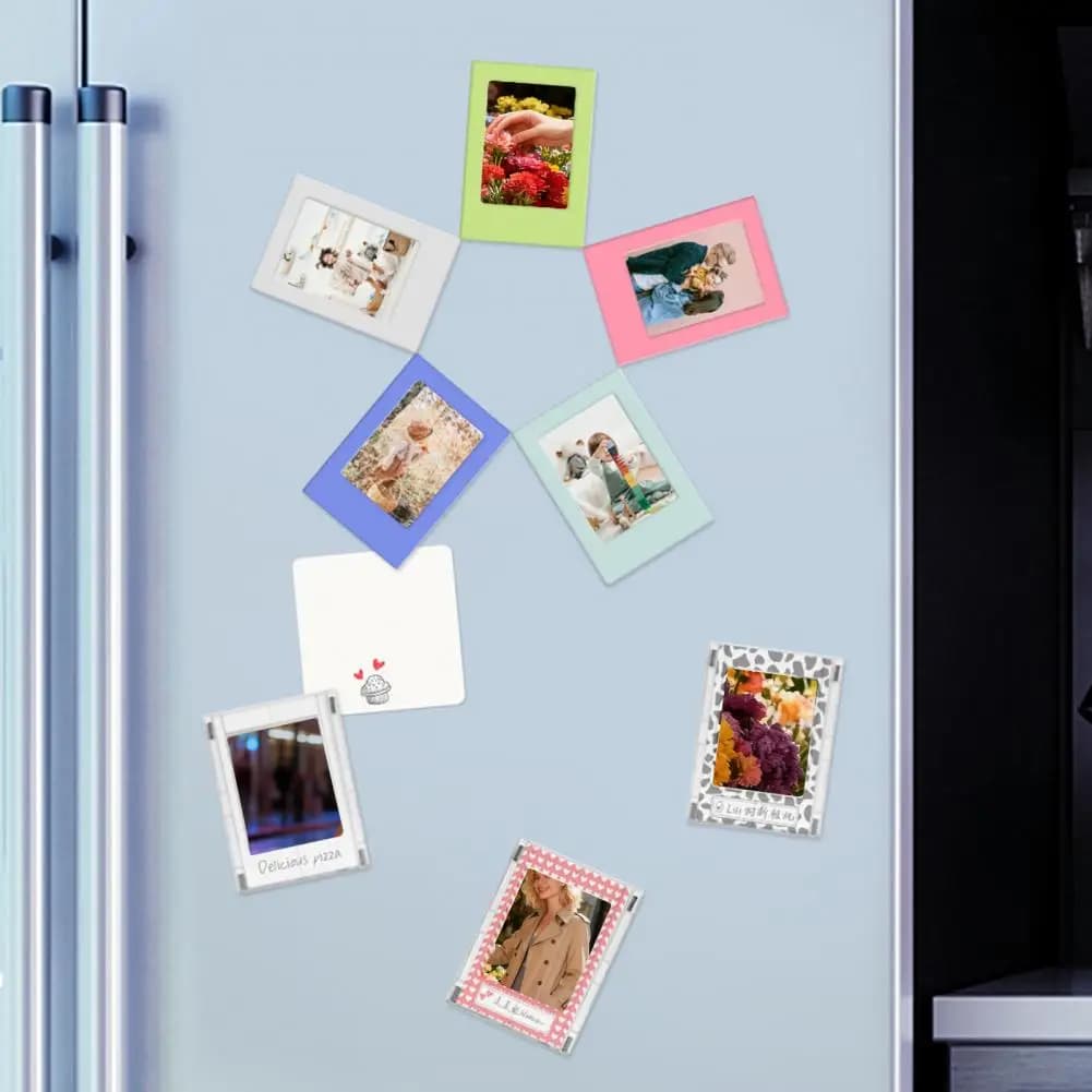 Cornice per foto magnetica da 10 pezzi per Fujifilm Instax Mini cornice per visualizzazione di immagini con magnete per frigorifero decorazione per mini portafoto da 3 pollici