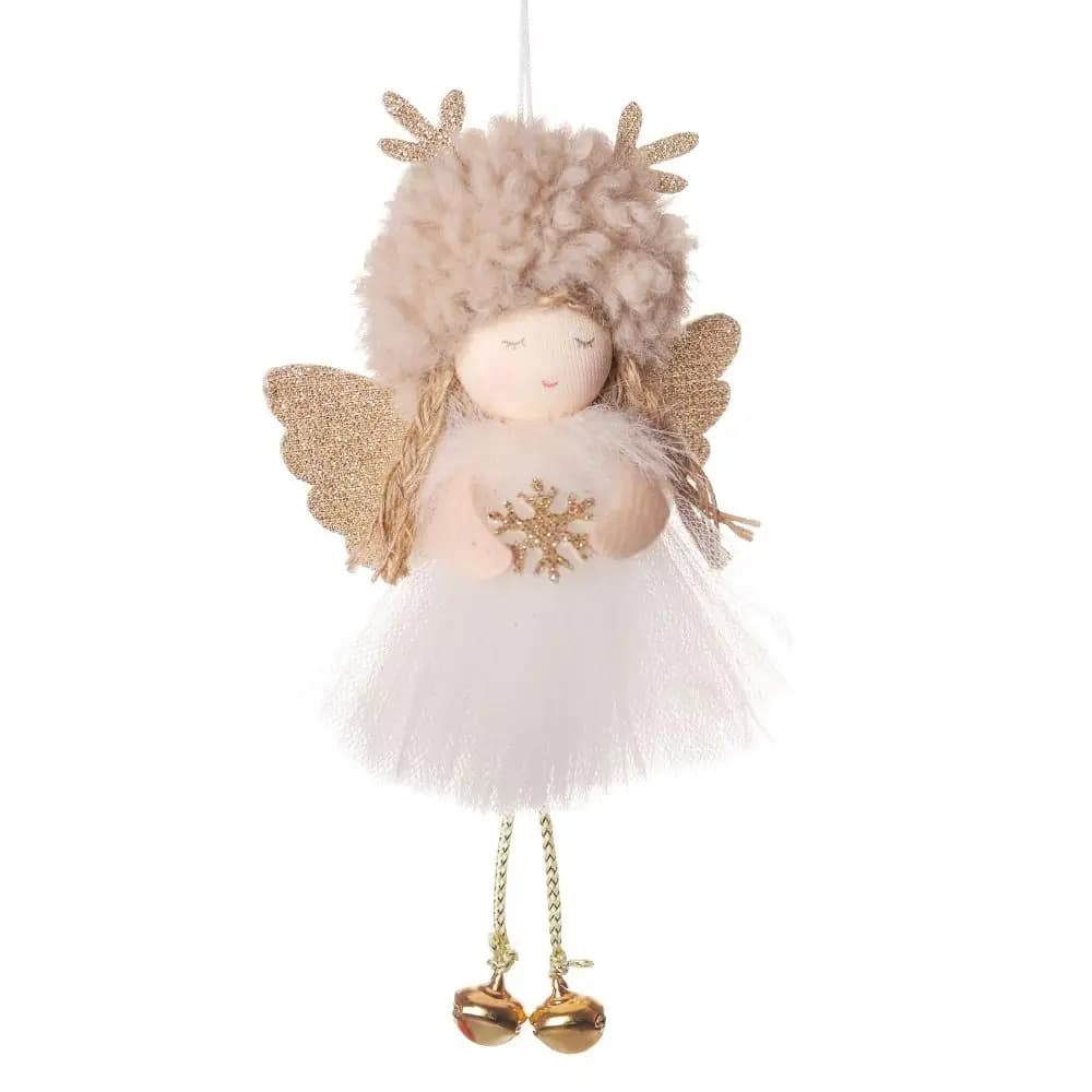 Durevole e carino albero di Natale ornamenti appesi peluche angelo bambola angelo ciondolo bambola peluche alla moda gonna di garza angelo decorazioni per la casa