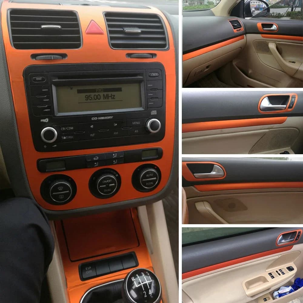 Fibra di carbonio per Volkswagen Golf 5 GTI MK5 Pellicola per auto Adesivi interni Console centrale Gear Cruscotto Maniglia per porta aerea Pannello di sollevamento