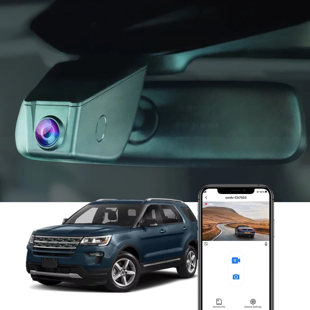 Telecamera per auto per Ford Explorer 5a/6a generazione 2011-2023, per Ford Expedition 2018-2024, FITCAMX 4K Dash Cam in stile fabbrica per Ford