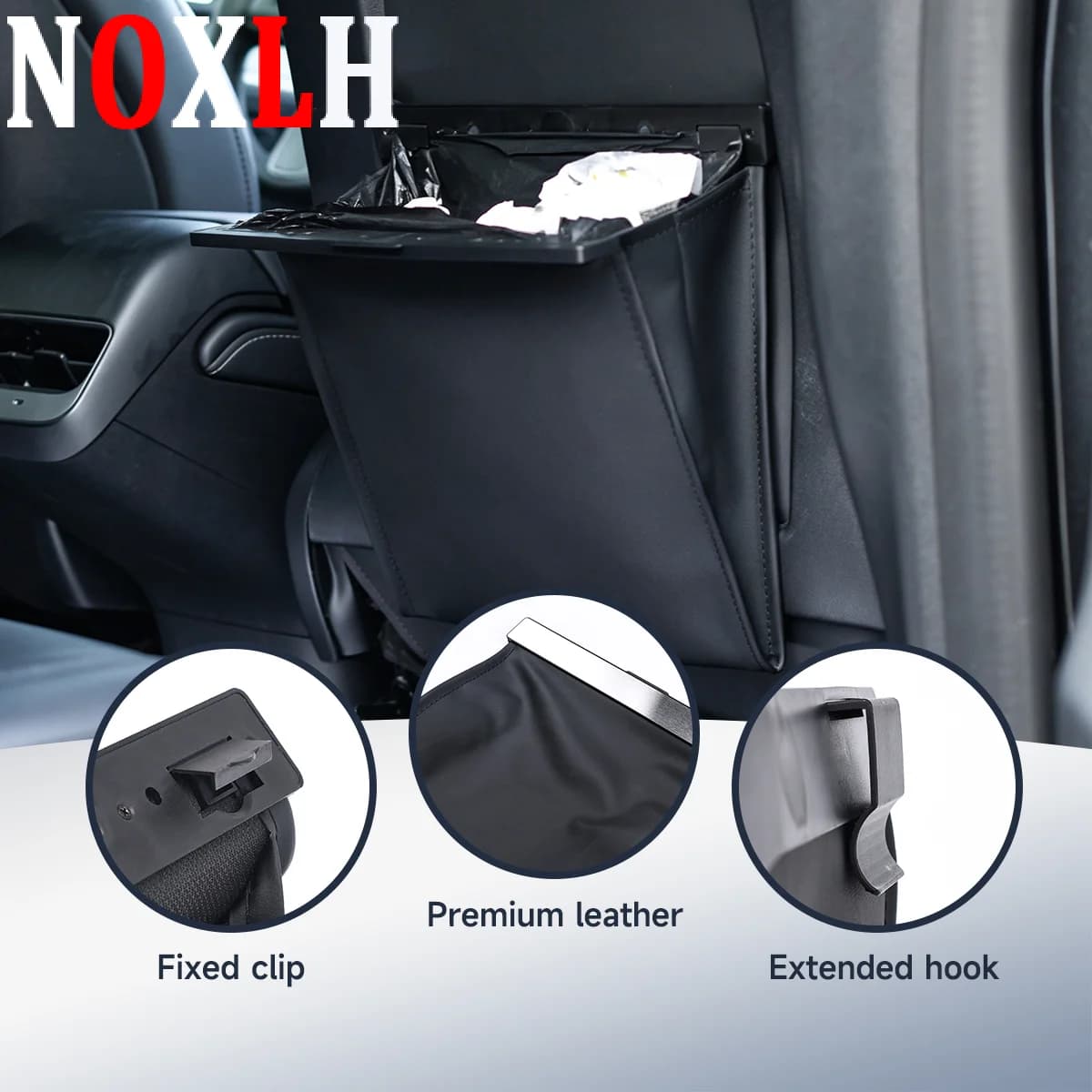 Magnetic Adsorption Car Back Seat Garbage Bag Waterproof Auto Trash Bin Hanging Car Waste Storage Bag Interior Accessories