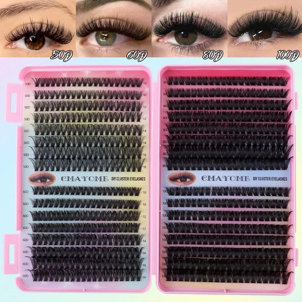 Nuovo Kit Extension Ciglia Finte Effetto Naturale 5D Voluminose, Vassoio Misto 10-16mm, Ciglia a Ciuffetti, Strumento per il Trucco