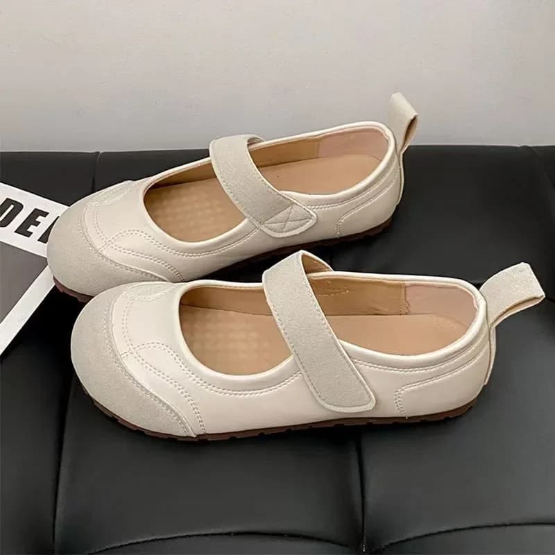 Scarpe basse da donna Mary Jane con cinturini in velcro regolabili - Scarpe casual slip-on traspiranti con suola antiscivolo per l'uso quotidiano